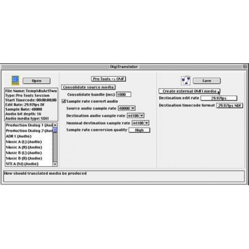 DigiDesign DIGITRANSLATOR программа для конвертирования форматов файлов OMF и AAF