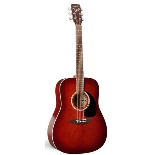 A&L 13982 + Case акустическая гитара, цвет бордовый, с кейсом
