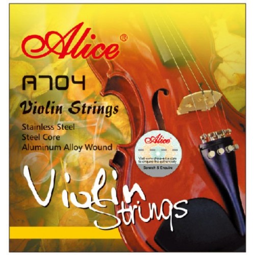 Alice A704 струны для скрипки, стальные, 2, 3, 4 струны в никелевой обмотке
