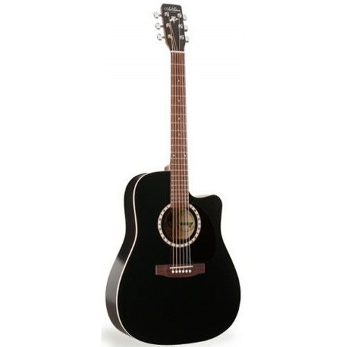 A&L 23684 электроакустическая гитара, цвет черный, с кейсом